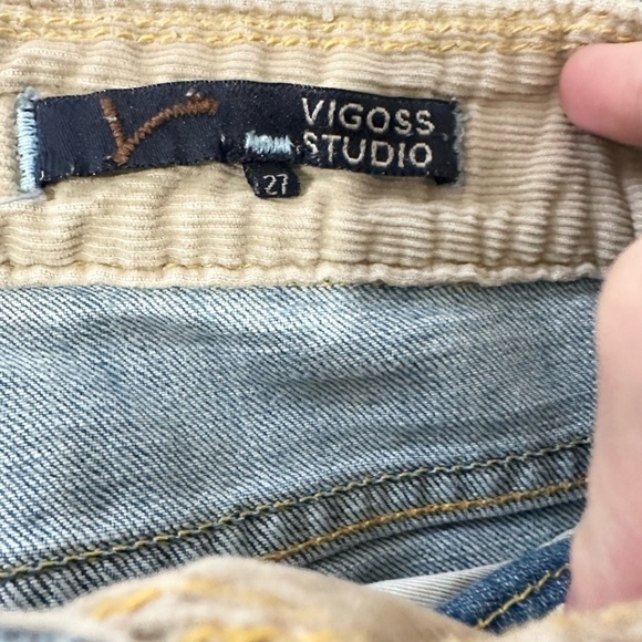 Vigoss Womens 27 Denim Jeans Distressed Leather Rivet Flap - Picture 6 of 6